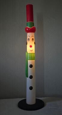 Empire Snowman Candle Stick Pencil Lighted Blow Mold USA Made Christmas Holiday